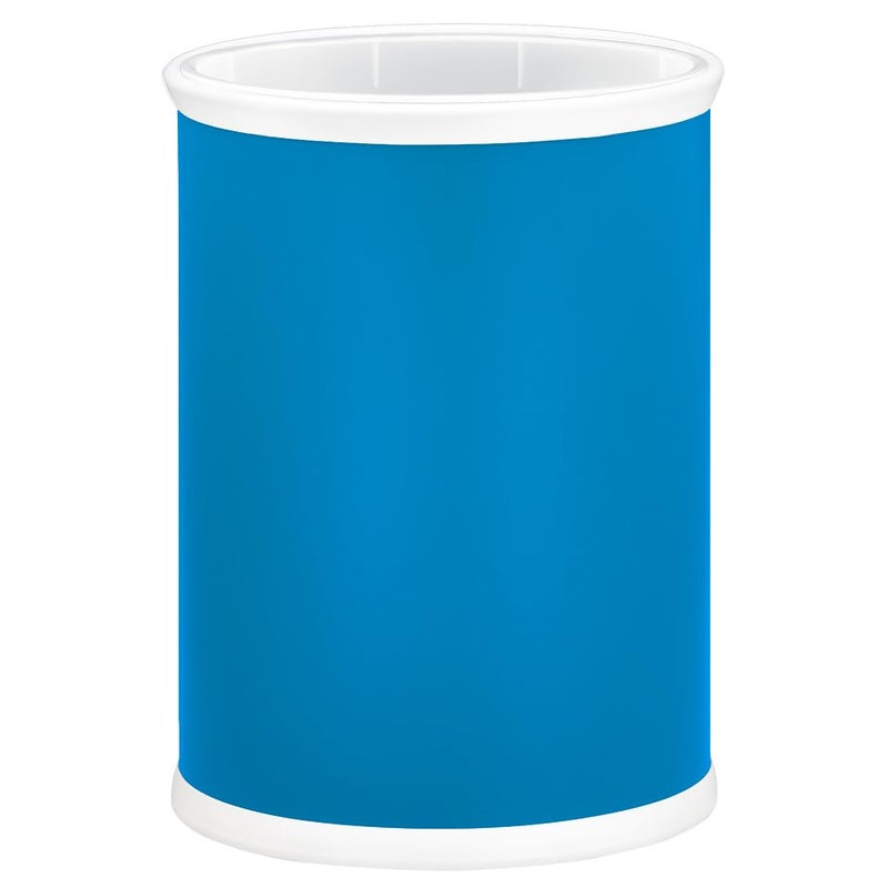 Kraftware Rainbow Oval Wastebasket with Plastic Liner, Adding Color to The Bathroom and All Other Rooms in The Home or Entertainment Space, 13 Quart Capacity, 2 Piece Set, Process Blue - Image 1
